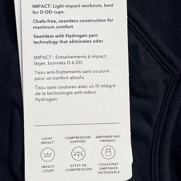 NWT Renew Bra D-DD Sz LARGE Black Adjustable Straps - Picture 4 of 6